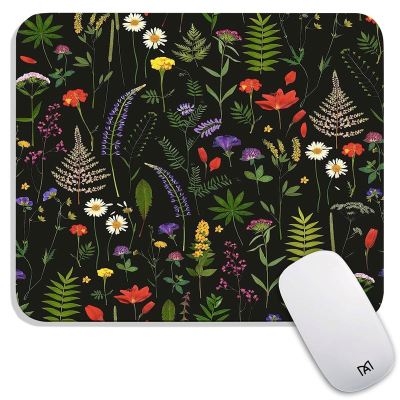 Armanza Square Mouse Pad Flowers,Personalized Premium-Textured Custom Mouse Mat Design,Washable Mousepad Lycra Cloth,Non-Slip Rubber Base Computer Mouse Pads for Wireless Mouse - Image 1